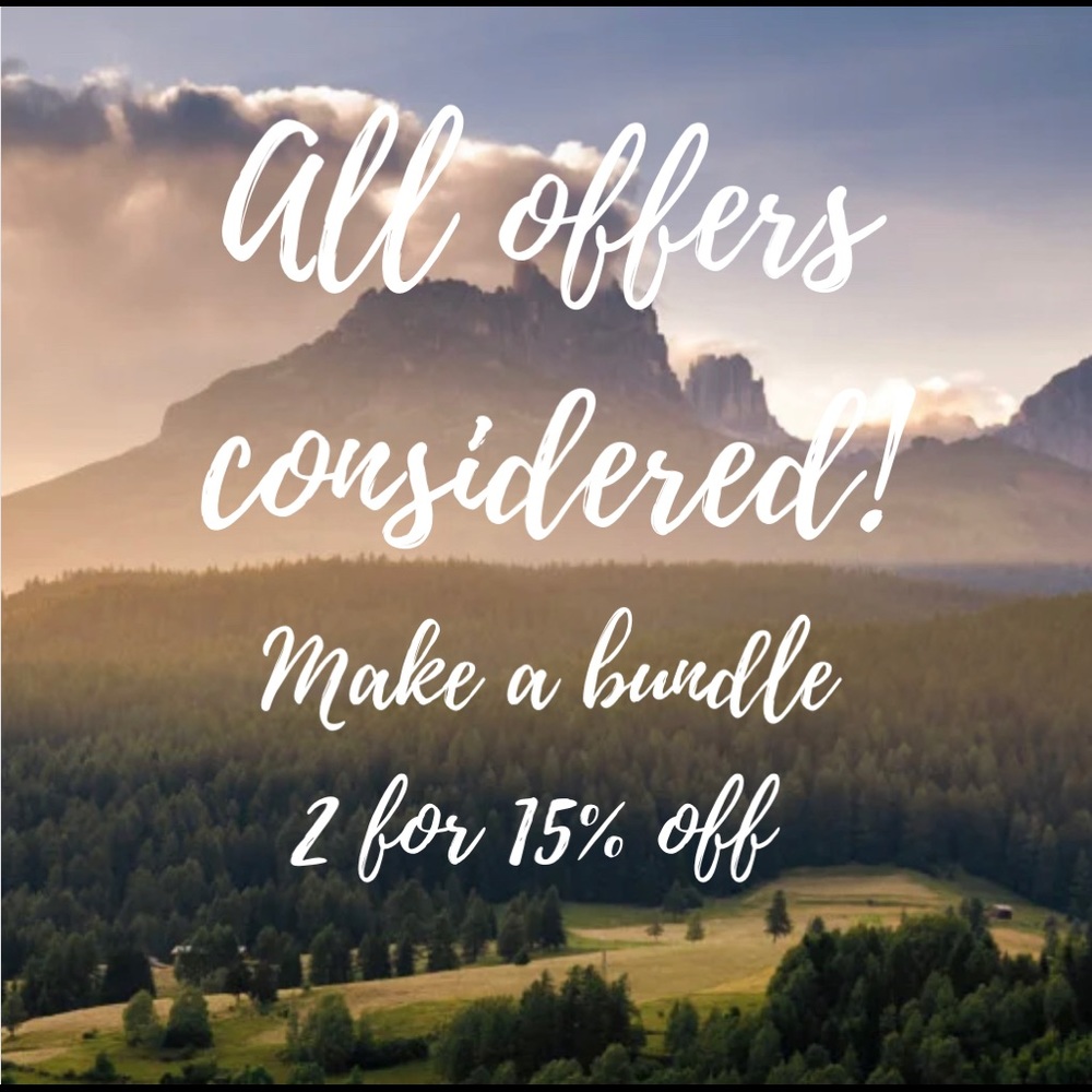 All offers considered! Make a bundle 2 for 15% off :-)